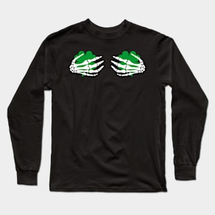 Lucky Skeleton Hands Boob St Patricks Day Skeleton Hands Long Sleeve T-Shirt